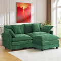 Cloud Chenille L-Shaped Sofa with Ottoman, 77" Space Saving Sectional Loveseat with Chaise, Couch for Small Spaces, Easy Assembly, 1YR Warranty