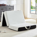 ROXGOX Foldable Mattress, Single Tri-Fold Memory Foam Mattress Topper with Washable Cover, Handle & Non-Slip Bottom, 4 Inch Portable Folding Bed for Guest, Yoga, Living Room, Camping - 75"x25"x4"
