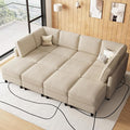 Belffin 110.2" 12 Seats Modular Sectional Sofa Sleeper Sofa Big Washable Sectional Couches for Living Room Comfy Couches with Storage Seat Couch Sofas with Chaise,Beige