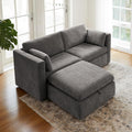 CHITA Modular Sectional Sofa, FSC Certified L Shaped Couch with Reversible Chaise, Modular Sectional Couch for Small Space, 78 Inch Width, 3 Seat Modular Sofa with Storage Ottoman, Grey