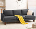 Mid Century Modern Couches for Living Room, 89" Comfy Couch Sofa with 3-Seater Deep Seats, Upholstered Sofas for Living Room, Office Apartment, Bedroom, Dark Grey