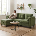 WEUP 79" Convertible Sectional Couch with Storage Ottoman, L Shaped Small Sofa, 4 Seat Couches for Living Room, Apartment, Small Space, Green