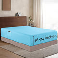 Elegant Comfort 1500 Premium Hotel Quality 18-24 Inches Deep - Extra Deep Pocket Single Fitted Sheet for High Mattress, Luxury and Softest, Smart Pocket - Wrinkle Free, Full, Aqua Blue