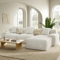 LIKIMIO LumiCord Modular Sectional Sofa with Ottoman, 118" L-Shaped Boneless Couch for Living Room, Oversized Deep Seat with Corduroy Upholstery, No Assembly Required, Beige
