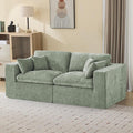 83''Cloud Boneless Sectional Couch, Modular Sectional Sofa Deep Seat, Upholstered Convertible Comfy Loveseat Chenille Memory Foam Sofa Couches for Living Room, Green