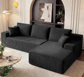 Cloud Sectional Boneless Couches for Living Room, Modular L Shaped Couch with Deep Seat Oversized Right Facing Chaise, Memory Foam Compressed Spineless 3 Seater Sofa for Apartment, Black | No Assembly Required, Deep Seat, Cat-Claw Resistant, High-Resil...