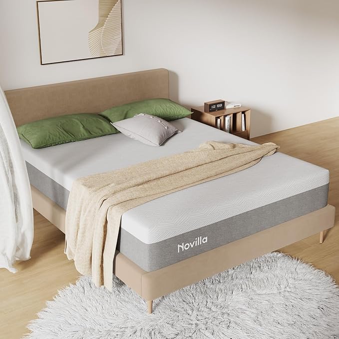 Novilla Queen Size Mattress, 12 inch Gel Memory Foam Mattress for a Cool Sleep & Pressure Relief, Medium Firm Feel with Motion Isolating, Bliss