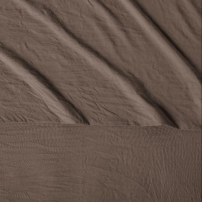 Amazon Basics King Bed Sheet, 4-Piece Bedding Set, Double Brushed Microfiber, Ultra Soft, Easy Care, Brown
