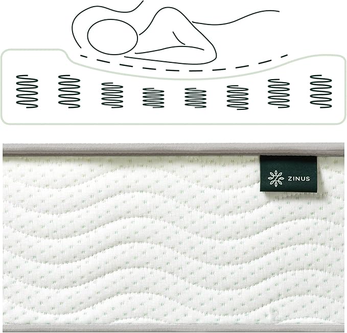ZINUS 10 Inch Foam and Spring Mattress, Full, CertiPUR-US Certified Foams, Mattress in A Box, White