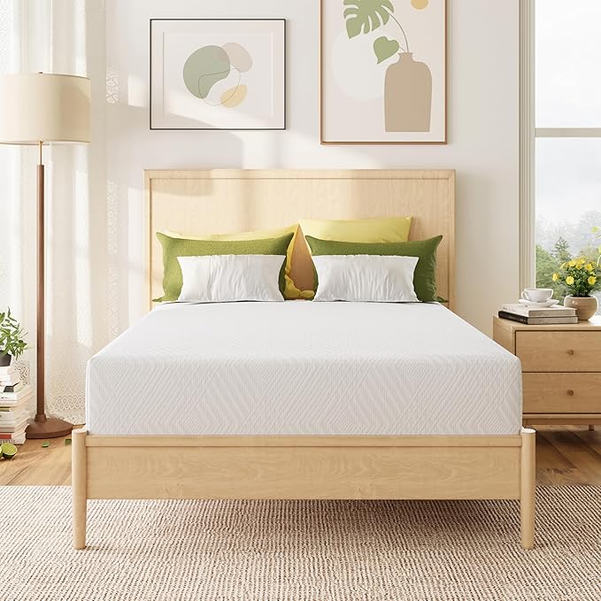 MLILY Full Mattress in a Box, 10 inch Mattresses for Platform Bed Double Size Daybed Bunk, Green Tea Memory Foam Medium Firm