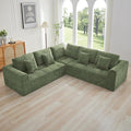 110''Modular Sectional Couches for Living Room, Cloud Boneless Compressed Sectional Sofa, Oversized L Shaped 5 Seater Upholstered Memory Foam Sofa, No Assembly, Chenille Green