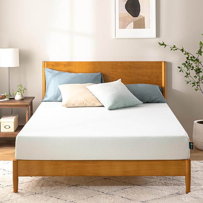 Zinus 8 Inch King Green Tea Memory Foam Mattress [New Version], Fiberglass Free, Medium Firm Feel, Zoned Pressure Relief, Certified Safe Foams & Fabric, Mattress in A Box