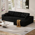 Ball & Cast 106" Cloud Modular Sectional Sofa, Boneless Corduroy Couch with Deep Seat, Comfy L-Shaped Sectional, Modern Upholstered Sofa for Living Room, No Assembly (Black, Right Facing Chaise)