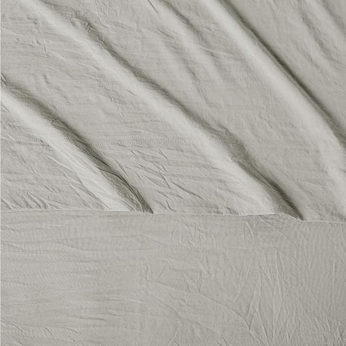 Amazon Basics Queen Bed Sheet, 4-Piece Bedding Set, Double Brushed Microfiber, Ultra Soft, Easy Care, Grey