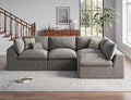 120" Cloud Sectional Couch | Oversize Boneless Couches for Living Room | 4 Seater Modern L-Shape Sofa | Drak Grey