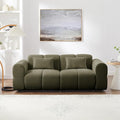 80" Modern Sofa Couch, Comfy Deep Seat Lambswool Cloud Sofa, Upholstered 3-Seater Boucle Couch, Oversized Loveseat for Living Room, Bedroom, Office, Apartment(Green)