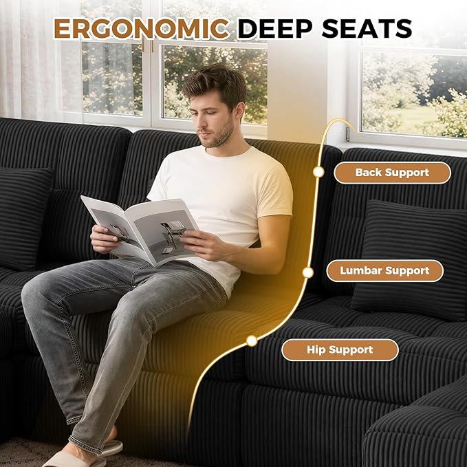 80" Boneless Loveseat Sofa in a Box,No Assembly Required Comfy Deep Seat Cloud Couch,Modern Small Couches for Living Room, Bedroom,Apartment,Black 1 PCS