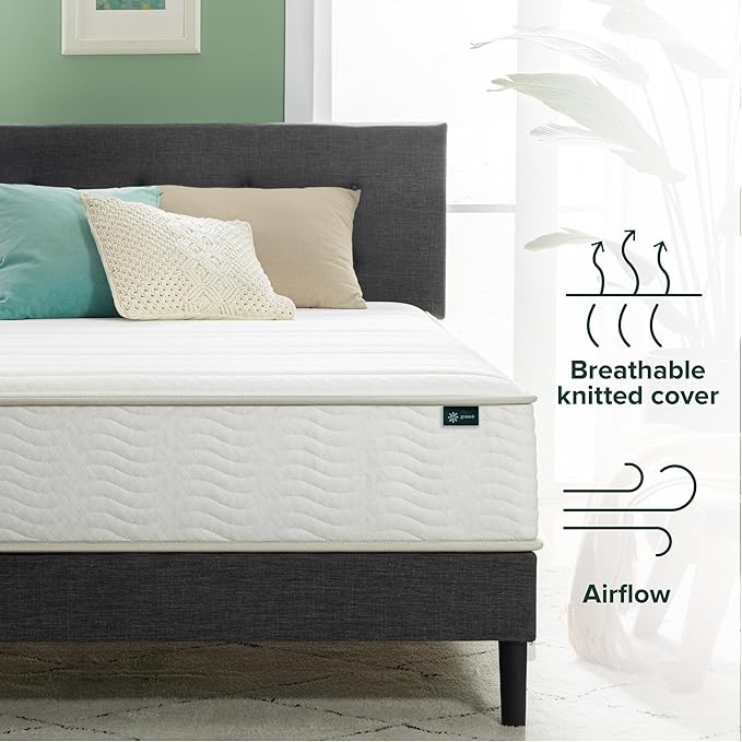 Zinus 10 Inch Foam and Spring Hybrid Mattress [New Version], Twin, Fiberglass Free, Medium Firmness, Durable Support, Certified Safe Foams & Fabric, Mattress in A Box