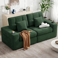 80" Boneless Loveseat Sofa in a Box,No Assembly Required Comfy Deep Seat Cloud Couch,Modern Small Couches for Living Room, Bedroom,Apartment,Green 1 PCS