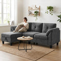 WEUP 79" Convertible Sectional Couch with Storage Ottoman, L Shaped Small Sofa, 4 Seat Couches for Living Room, Apartment, Small Space, Grey