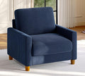 35.3" Couches for Living Room, Comfy Blue Couch Single with 22.5" Deeper Seat, Accent Chair Tool-Free Setup, Reading Chair 440lbs Support, Corduroy Couch for Bedroom, Apartment, Office