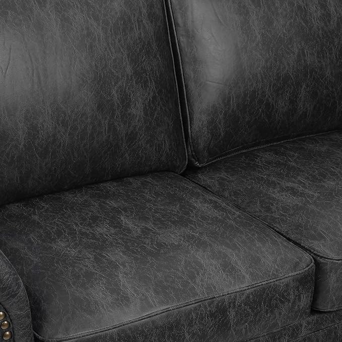 Living Room Furniture Sets,Sofa Sets and Couch Sets for Living Room,Mid-Century Vintage Sofa Couches with Rivet Design (Grey, 2 Single+3 Seater)
