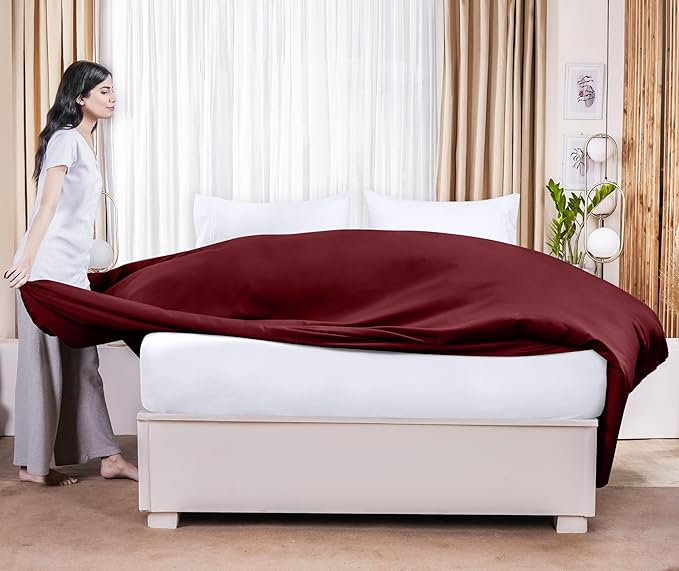 Utopia Bedding Flat Sheet - Soft Brushed Microfiber Fabric - Shrinkage & Fade Resistant Top Sheet - Easy Care - 1 Flat Sheet Only (King, Burgundy)