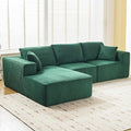 Sectional Cloud Boneless Couch 108" Modern Comfy L-Shape No Assembly Required Convertible Compression Sleeper Modular Sofa with Corduroy Fabric Deep Seat Loveseat + Chaise for Living Room