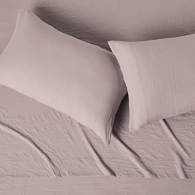 Amazon Basics Full Bed Sheet, 4-Piece Bedding Set, Double Brushed Microfiber, Ultra Soft, Easy Care, Purple