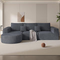 110" Modular Sectional Sofa Couches, Cloud Couches for Living Room, Boneless Sofa with Deep Seat,L-Shape Couch with Chaise,No Assembly Required,Grey,1 PCS