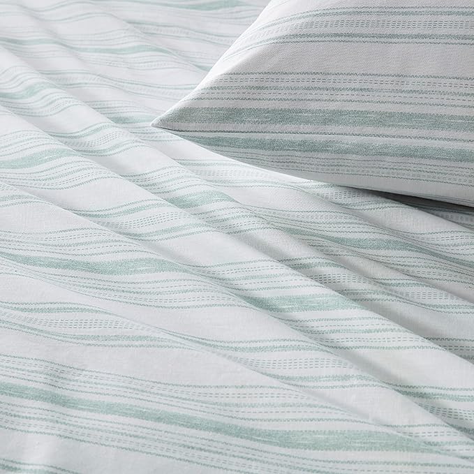 Comfort Spaces 100% Cotton Sheet Set Breathable, Lightweight, Soft with 12" Elastic Pocket Fits up to 14" Mattress, All Season Cozy Bedding, Matching Pillow Case, Twin XL Good Vibes 3 Piece