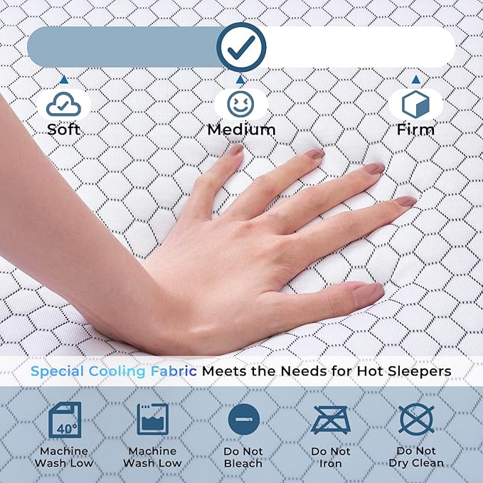 Odorless Foldable Mattress Queen Size 80" x 60" x 6", 6 Inch Medium Firm Folding Foam Mattress with Storage Bag, Fiberglass Free Trifold Memory Foam Mattress for RV, Guest Bed