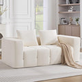 72" Loveseat Boneless Couch, Cloud Sectional Couch with Deep Seat, High-Density Memory Foam and Chaise, Love Seat Sofa, Boneless Couches for Living Room, No Assembly Required Tufted Sofa, Beige