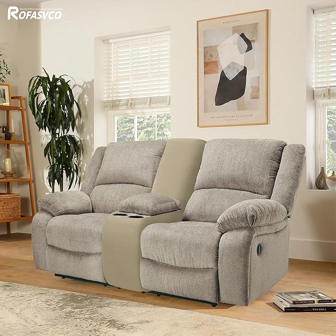 Waterproof Reclining Sectional Couch Covers Washable L Shaped Couch Cover for Sectionals Recliner Sofa Covers Stretch Corner Recliner Slipcovers for Dogs (Console Cover, Tan)