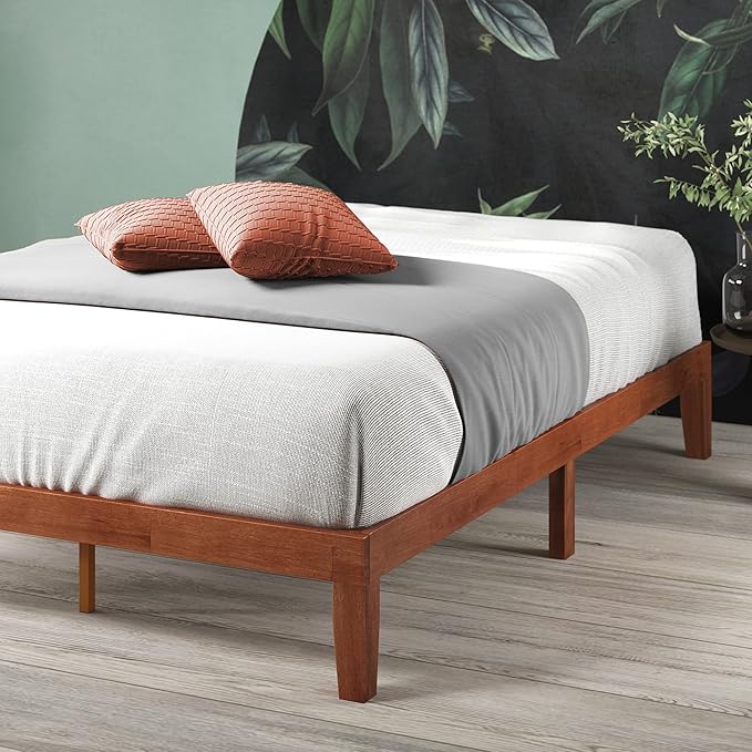 Zinus Wen Wood Platform Bed Frame/Solid Wood Foundation/Wood Slat Support/No Box Spring Needed/Easy Assembly, Queen