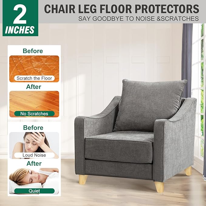 FoDau770 Rubber Wood Furniture Legs 2 Inches, Slant Tapered Wood Feet Mid Century Sofa Legs Set of 4, 5/16" UNC Furniture Feet Replacement Parts for Cabinet Couch Dresser Chair Ottoman Table