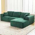Sectional Cloud Boneless Couch 108" Modern Comfy L-Shape No Assembly Required Convertible Compression Sleeper Modular Sofa with Corduroy Fabric Deep Seat Loveseat + Chaise for Living Room