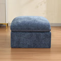 33.5'' Cloud Ottoman for Modular Sofa, Comfy Chenille Upholstered Footrest with Memory Foam, Fully Compressed Packaging, Oversized Ottoman Bench for Living Room or Small Space, Blue