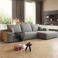 108" Sectional Couches for Living Room Cloud Couch Sofa with L-Shape Upholstered Boneless Couchs Modern Modular Sectional Couch with Chaise (Grey, 108" Right Facing Chaise+2Seaters)