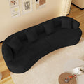 131" Curved Modular Sectional Sofa for Living Room, Modern Chenille Oversized Cloud Couch Sofa, Luxury Plush Extra Deep 4-Seater Boucle Couch for Apartment‌‌, No Assembly Required, Black