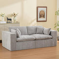 83''Cloud Boneless Sectional Couch, Modular Sectional Sofa Deep Seat, Upholstered Convertible Comfy Loveseat Chenille Memory Foam Sofa Couches for Living Room, Light Grey