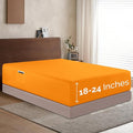 Elegant Comfort 1500 Premium Hotel Quality 18-24 Inches Deep - Extra Deep Pocket Single Fitted Sheet for High Mattress, Luxury and Softest, Smart Pocket - Wrinkle Free, Twin/Twin XL, Orange