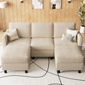 Belffin 84.3" 5 Seats U Shaped Couch Modular Sectional Sofa Washable Sectional Couches for Living Room Comfy Couches with Storage Seat Couch Sofas with Chaise,Beige