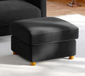 25.2" Couches for Living Room, Comfy Black Ottoman with Storage, Foot Rest Tool-Free Setup, Small Ottoman Foot Rest for Couch, Corduroy Couch for Bedroom, Apartment, Office