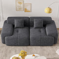85" Cloud Loveseat Sofa in a Box, Modern Small Couch No Assembly Required, Comfy Deep Seat Boneless Couches for Living Room, Bedroom, Apartment, Grey-Black 1 PCS