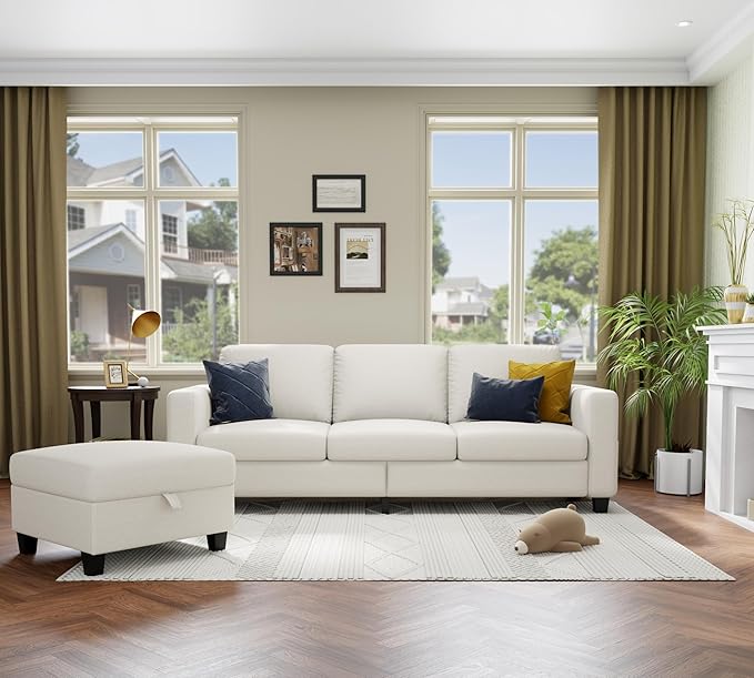 Youmumeub Sectional Sofa and Couches for Living Room - 78''L Shaped Beige Couch Pet Friendly Modular 3-Seater Convertible Sofas-Suitable for The Living Room, Apartment or Bedroom