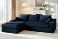 HABUTWAY 101'' Modular Sectional Sofa, Cloud Sectional Couches for Living Room, Comfy Boneless Couch with Deep Seat, Modern L-Shape Sofa with Chaise, No Assembly Required (Blue, Left Facing Chaise)