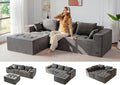 MAXYOYO Modular Sectional Sofa Couch, L Shaped Boneless Cloud Couch with Flexible Ottoman, Chenille Upholstered Living Room Sleeper Sofa Chair for Living Room, No Assembly Required, Light Grey