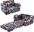MeMoreCool Toddler Couch Chair – Foldable Kids Sofa for Ages 1–3, Fold-Out Bed with Side Pocket, Comfy & Washable Detachable Cover | Cute Patterns | Lightweight Lounger for Playroom, Naptime, Gifting