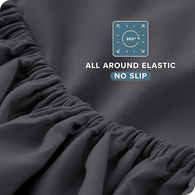 Bare Home Full Sheet Set - 1800 Ultra-Soft Microfiber Full Bed Sheets - Double Brushed - Deep Pockets - Easy Fit - 4 Piece Set - Bedding Sheets & Pillowcases (Full, Forged Iron Grey)